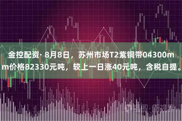 金控配资· 8月8日，苏州市场T2紫铜带04300mm价格82330元吨，较上一日涨40元吨，含税自提。